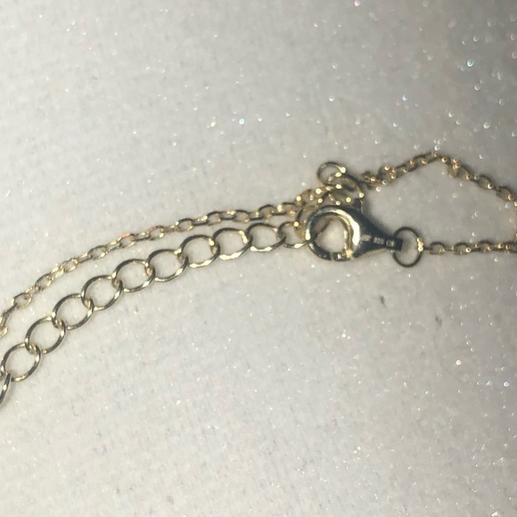 STERLING Silver Cable Link Chain w Sparkly Cubic Zirconia Safety Pin Pendant 18” - Picture 6 of 6